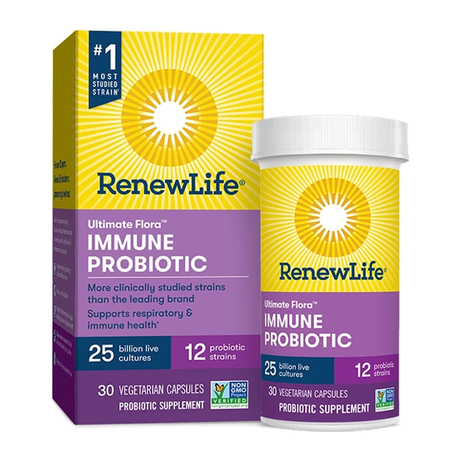 Renew Life Ultimate Flora Immune Probiotic, 25 Billion CFU - 30