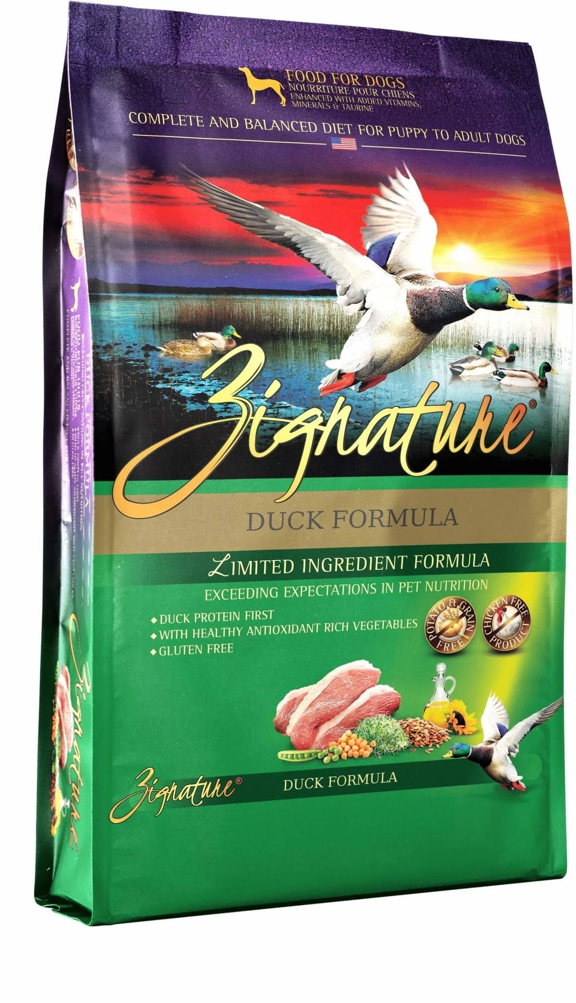 Zignature Duck Formula Dog Food - 4lb