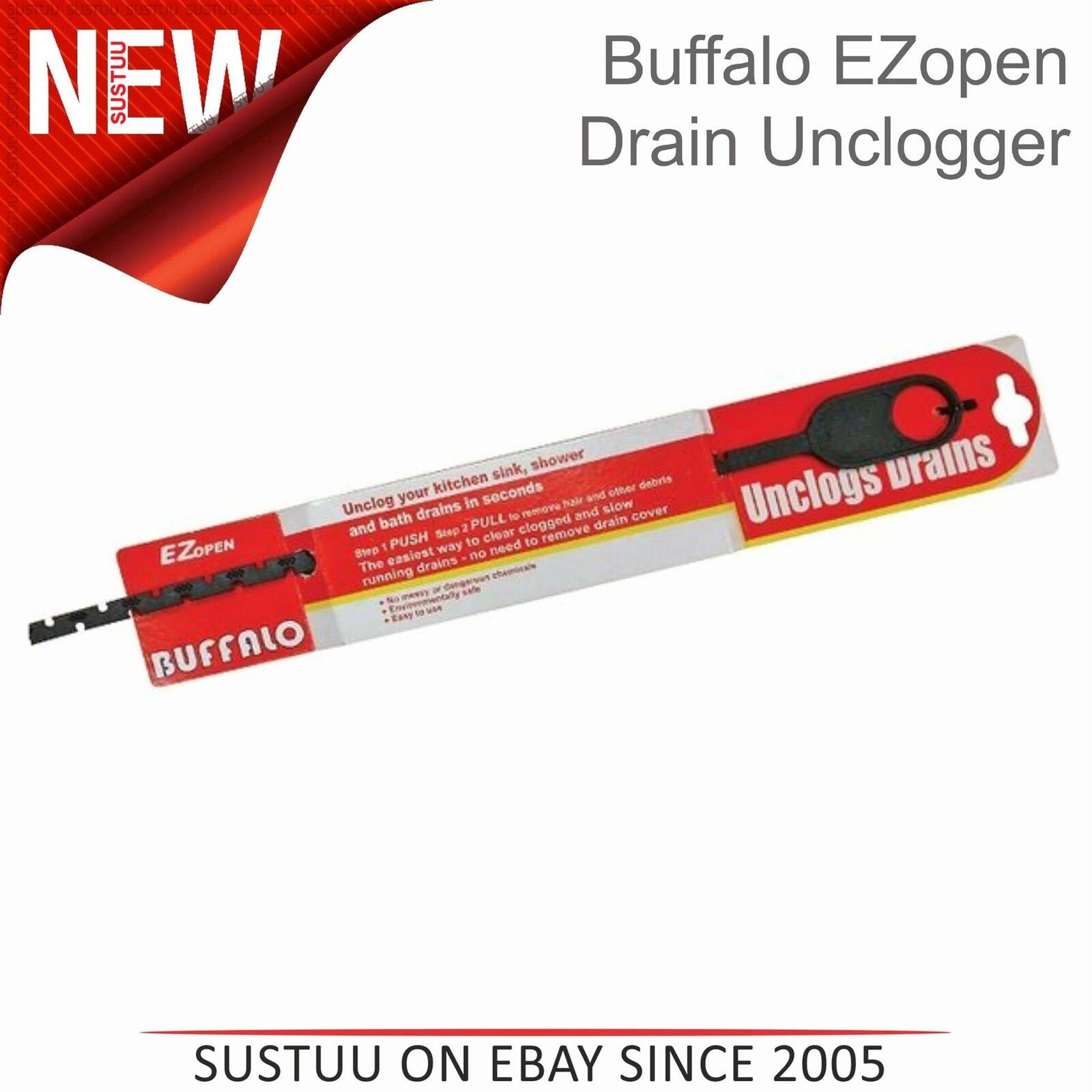 Buffalo EZopen Drain Unclogger Kithcen Sink Drains Bath Stubborn Waste Unblocker