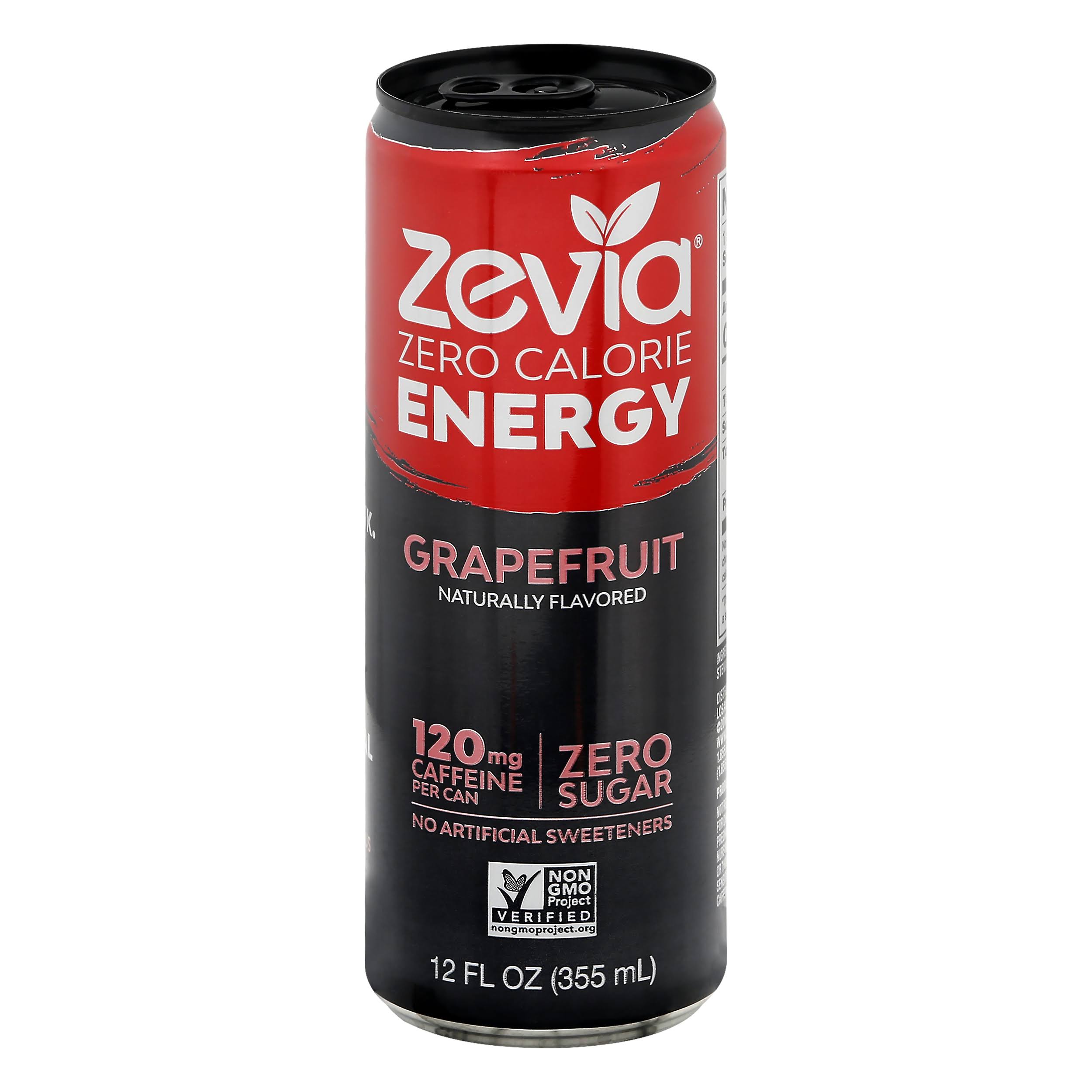Zevia Zero Calorie Energy Drink - Grapefruit - Case of 12 - 12 Fl oz