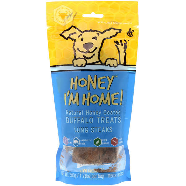 Honey I'm Home! Honey Coated Buffalo Lung Steaks Dog Treat - 1.76oz
