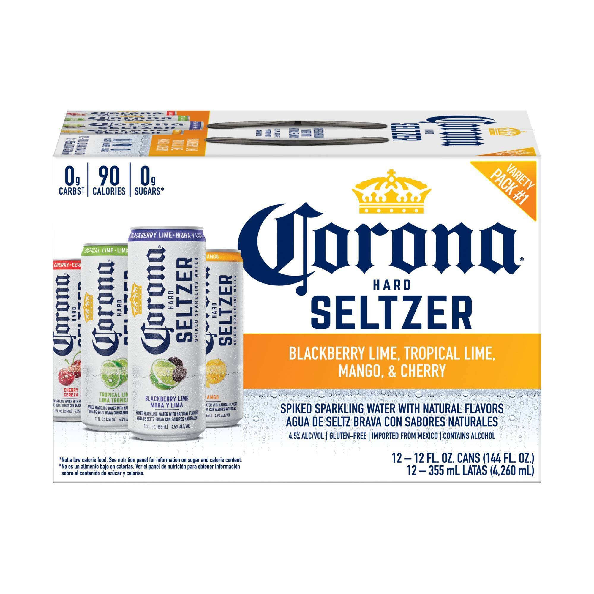 Corona Hard Seltzer, Bright Flavor, Tropical Mix Pack - 12 pack, 12 fl oz cans