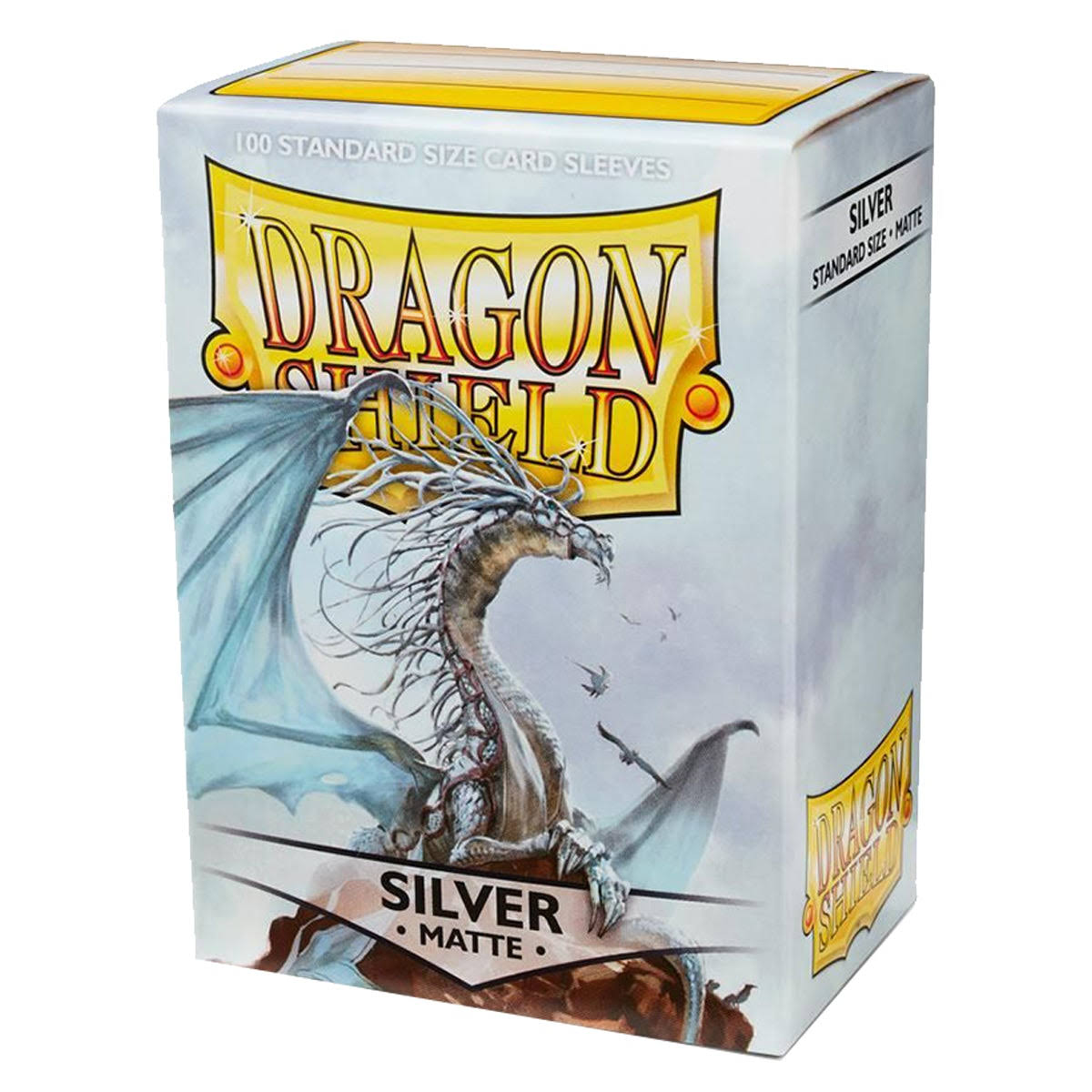 Dragon Shield Standard Card Sleeves - Silver Matte, 100 Sleeves