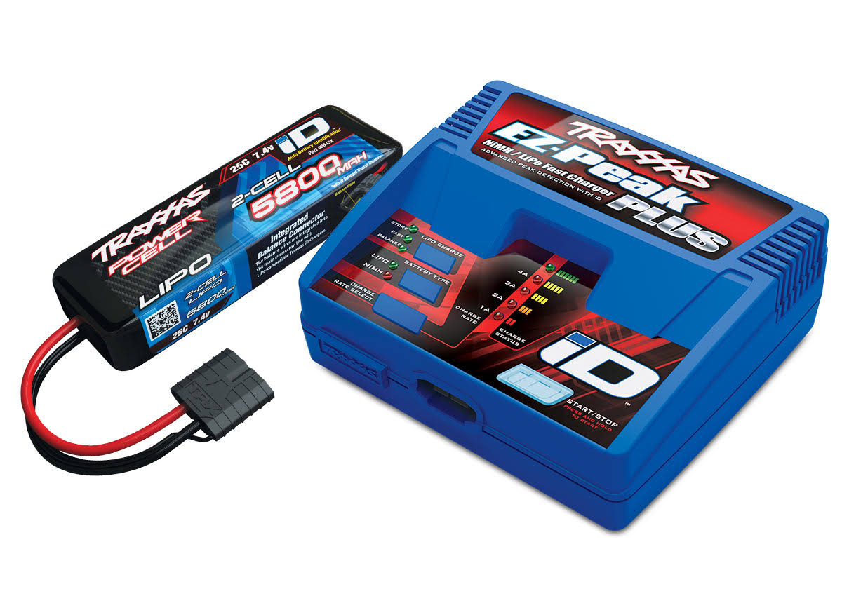 Traxxas iD Charger with 2S 2-Cell LiPo Battery - 5800mAh, 25C, 7.4V