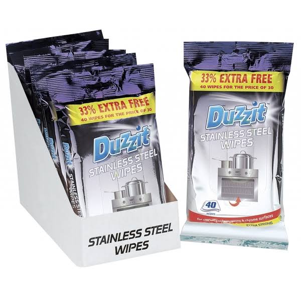 Duzzit Stainless Steel Wipes - 40 pack