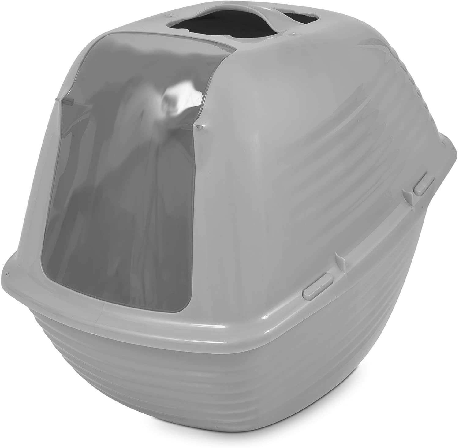 Petmate Stayfresh Cat Litter Hooded Tray - With Door, Silver