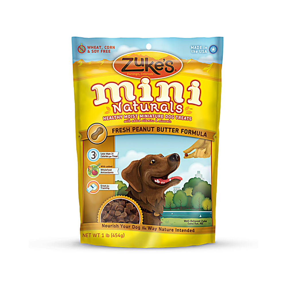 Zuke's Mini Naturals Dog Treats - Fresh Peanut Butter Recipe, 16oz