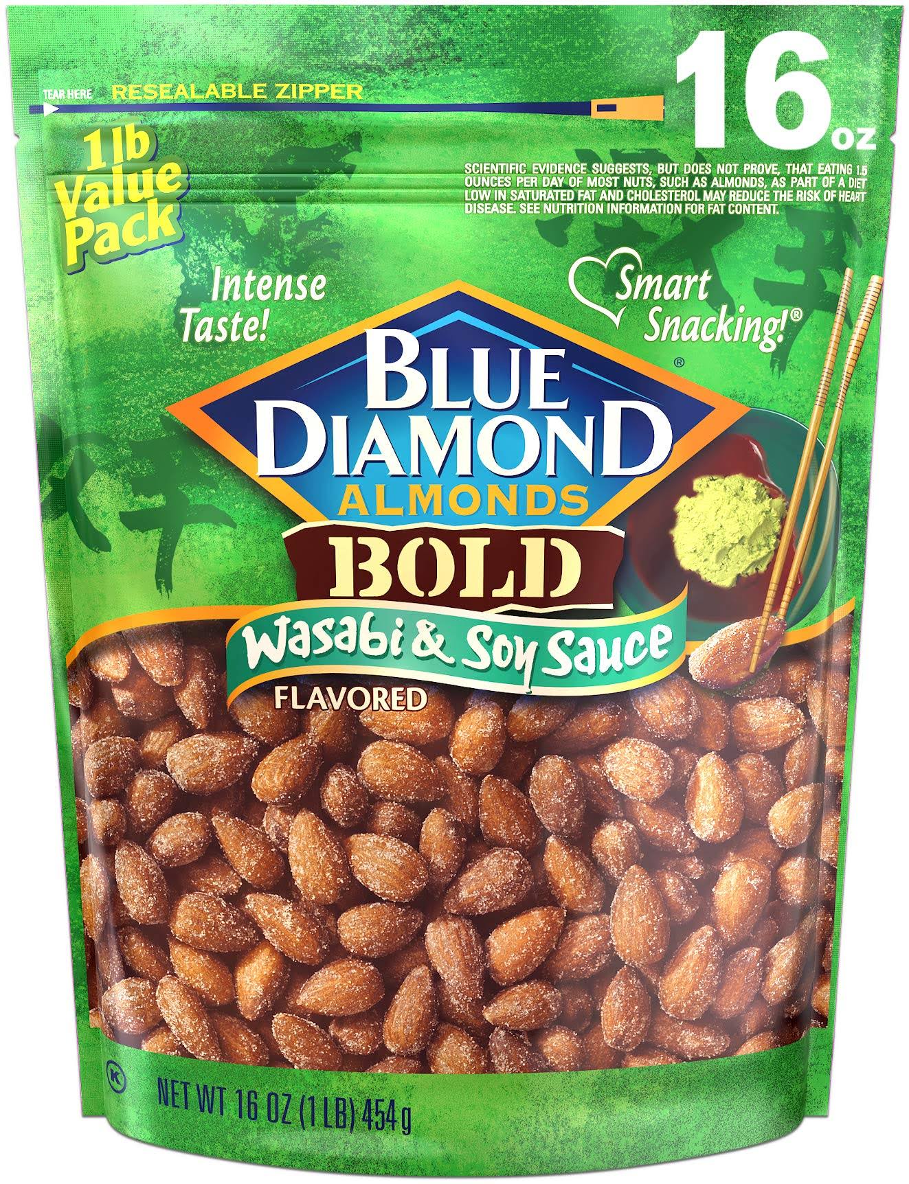 Blue Diamond Almonds Bold Wasabi and Soy Sauce - 16oz
