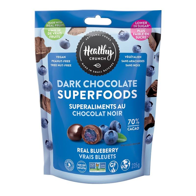 Healthy Crunch Dark Chocolate Superfoods Real Blueberry 235g