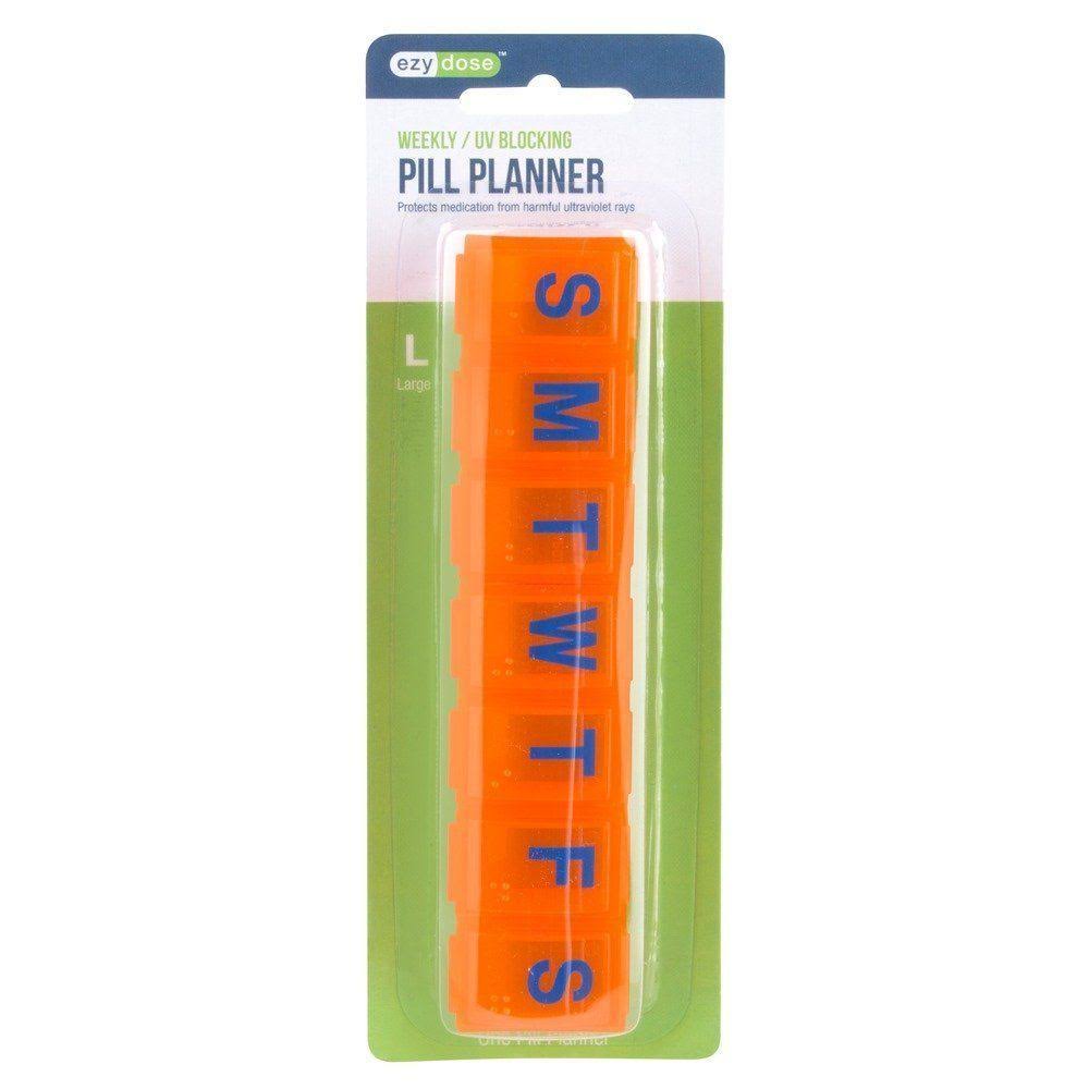 Ezy Dose Amber Weekly Contoured Pill Planner - Large