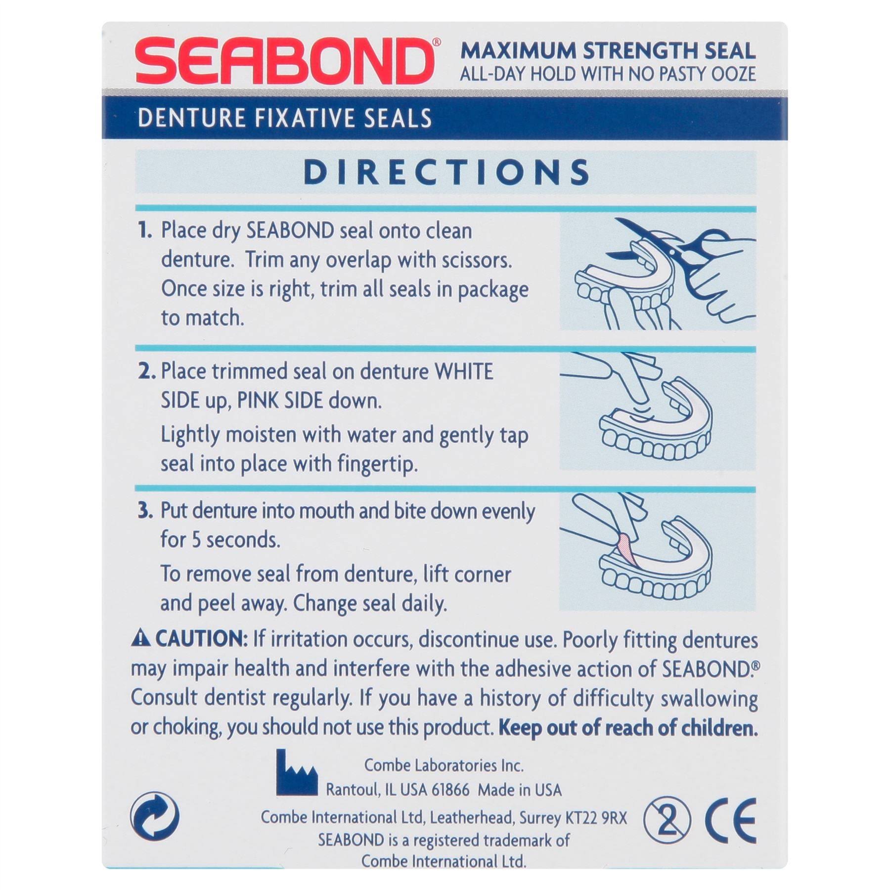 Seabond Denture Fixative Seal - 15 Lowers