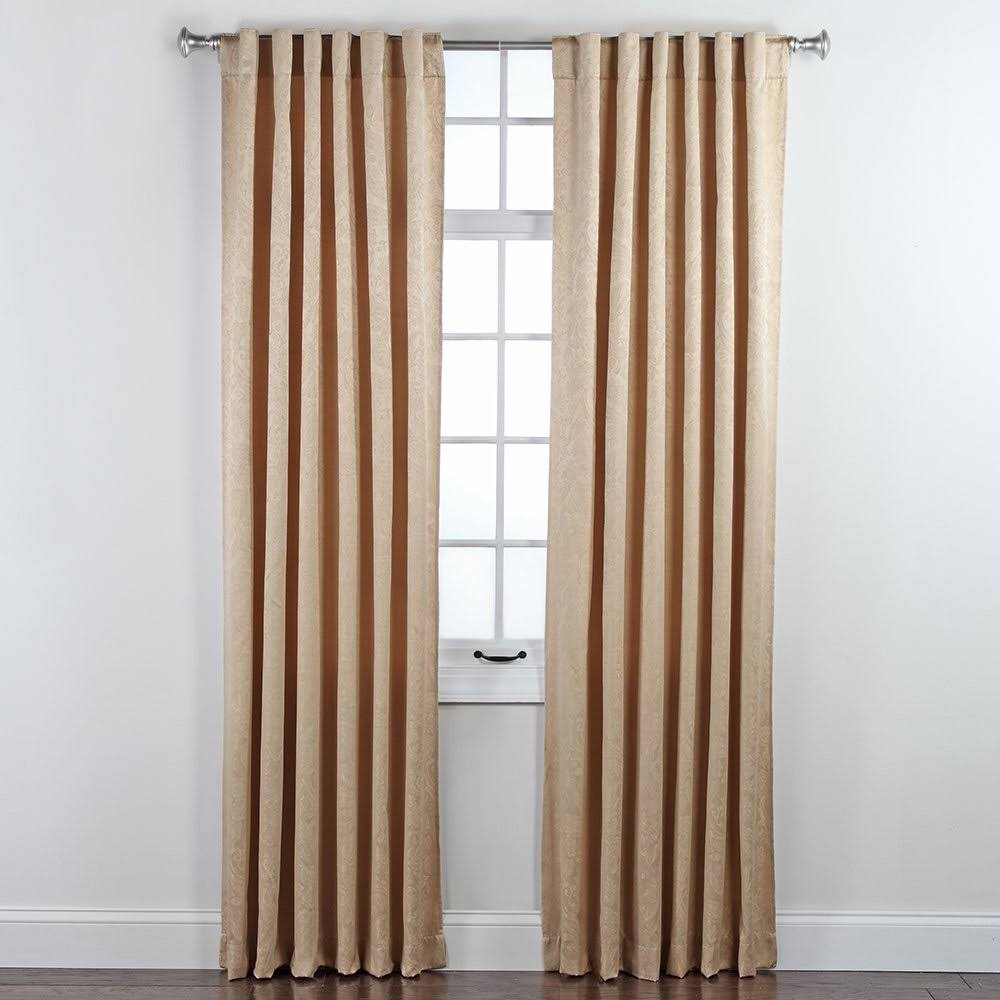 Belle Maison USA, Ltd. Gabrielle Rod Pocket Energy Efficient Curtain Panel Pair 2x56x84, Size: 56 x 84, Gold
