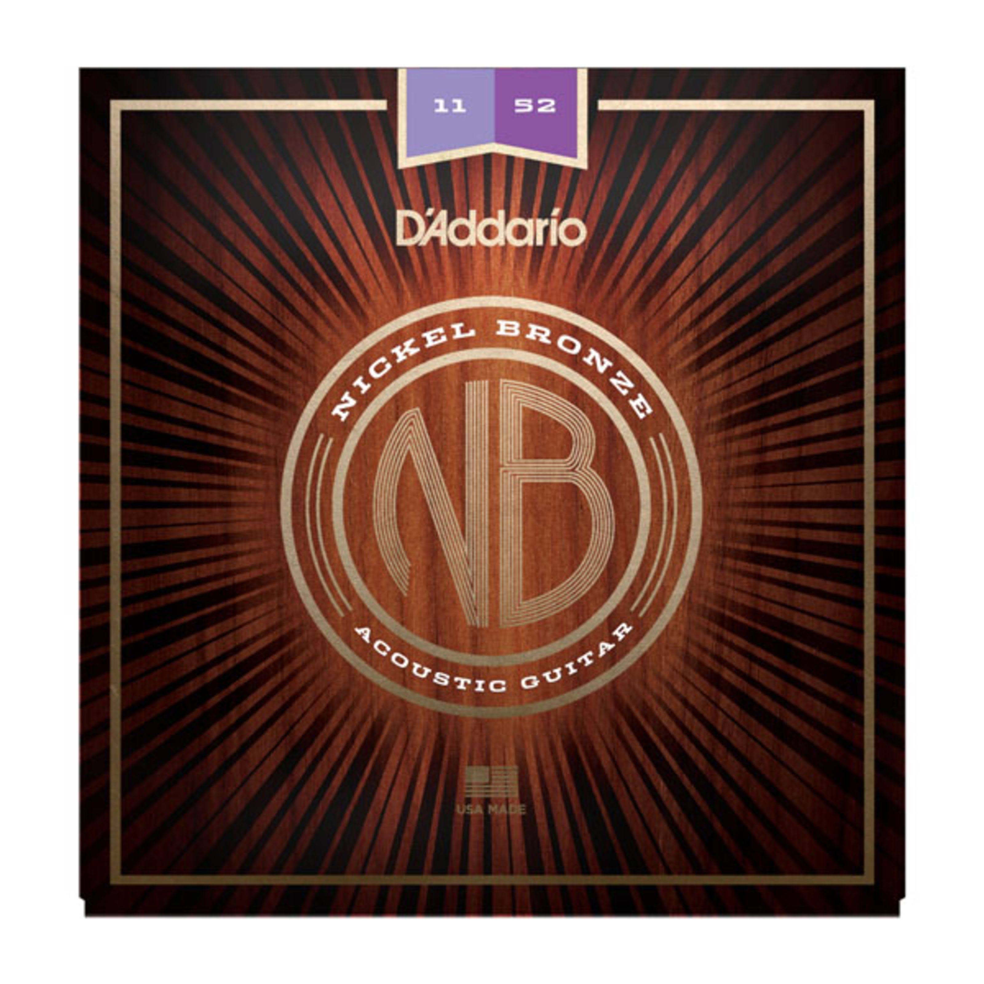 D'Addario NB1152 Acoustic Strings - 11-52, Nickel Bronze, 6String