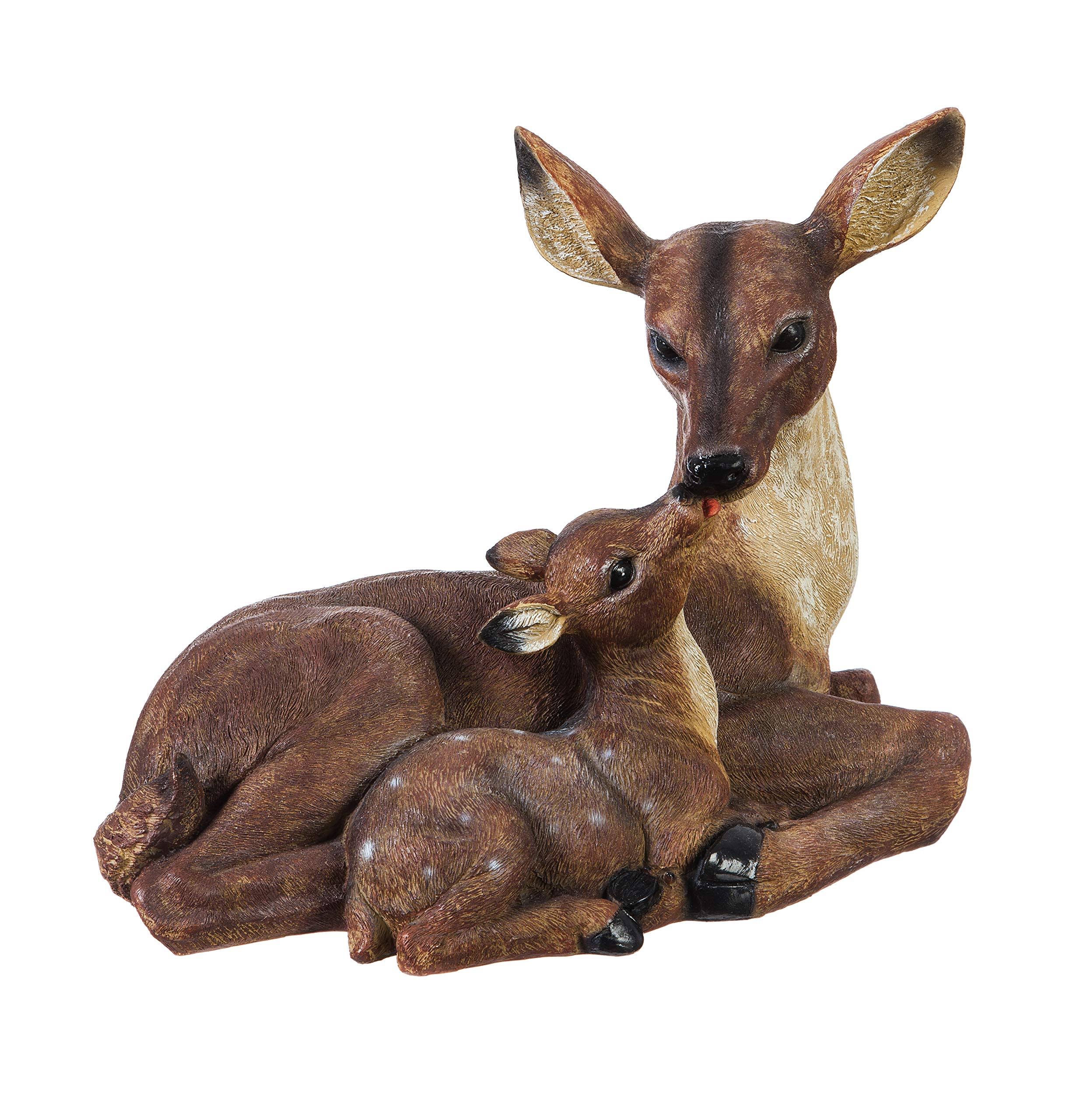 Evergreen Mother and Baby Deer Statuary