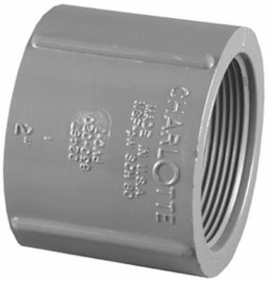 Charlotte Pipe PVC Coupling - 2in, Female Pipe Thread Coupling