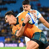 Australia beats Argentina 41-26 in Mendoza, but lose playmaker Quade Cooper to an ankle injury, as South Africa ...