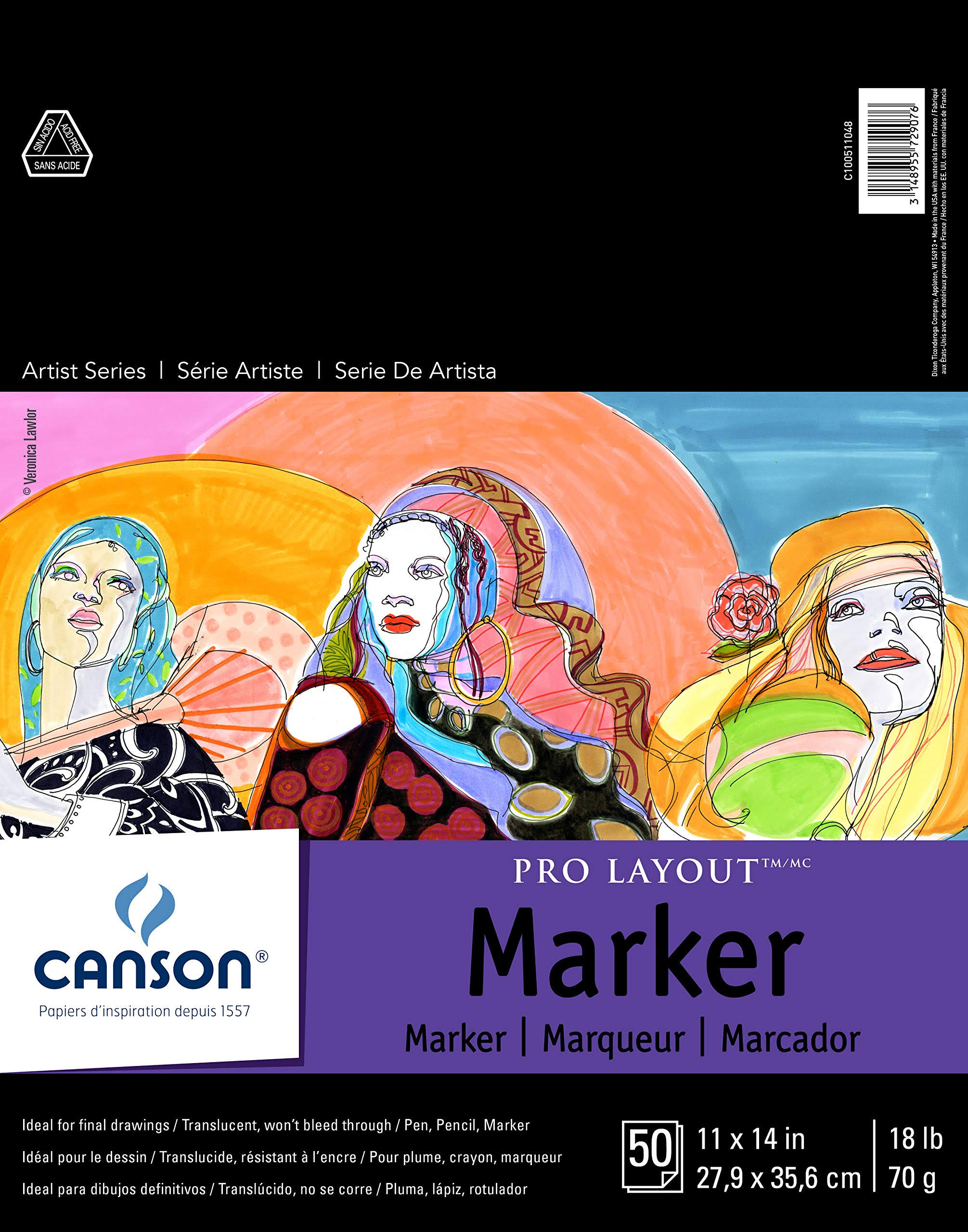 Canson Artist Series Pro Layout Marker Pad - 11" x 14", 50 Sheets