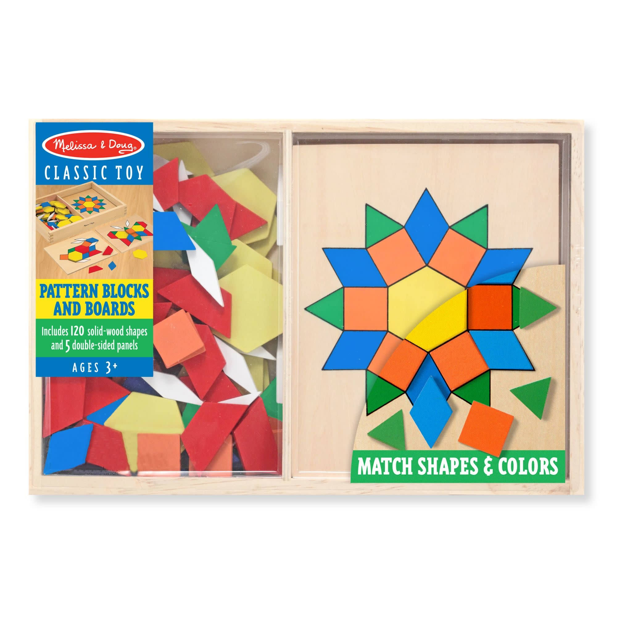 Melissa & Doug Wooden Pattern Blocks And Boards