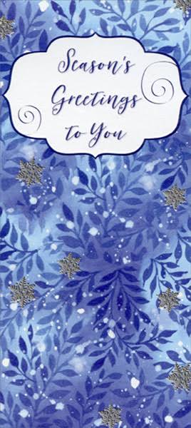 Designer Greetings Shades of Blue Season's Greetings to You 8 Christmas Gift Card / Money Holders, Size: 3.375x7.5