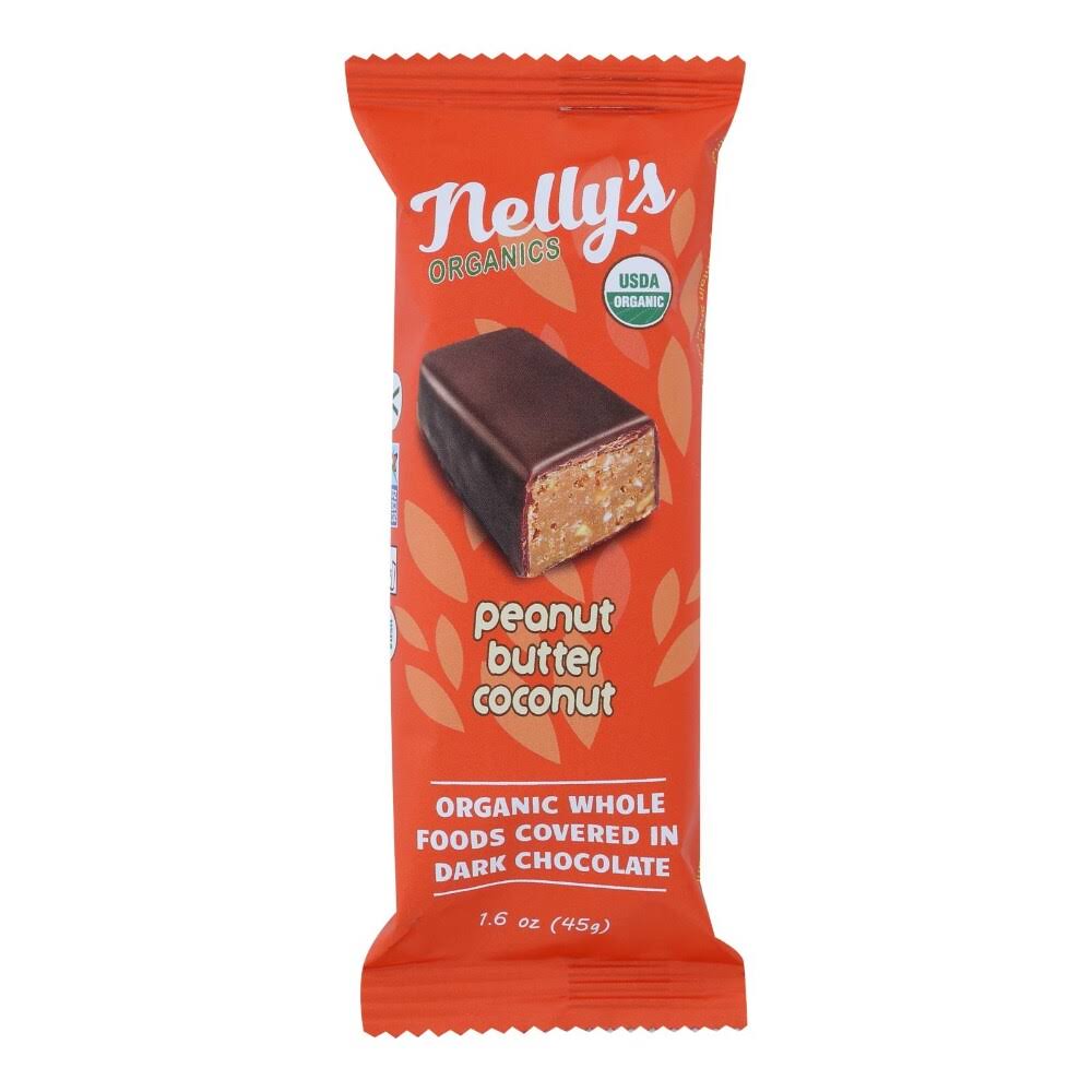 Nelly's Organics Peanut Butter & Coconut Bar - Pack of 9 - 1.6 OZ