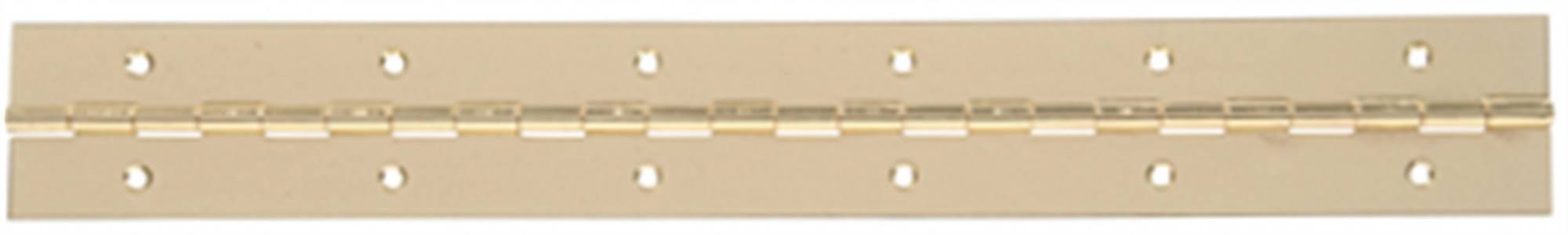 The Hillman Group Continuous Hinge With Surface Mount Fixed Pin - Brass