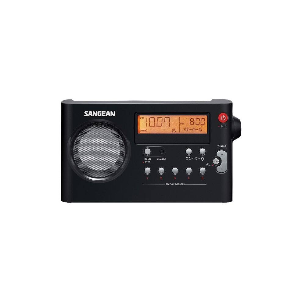 Sangean PR D7 AM and FM Digital Rechargeable Portable Radio - Black