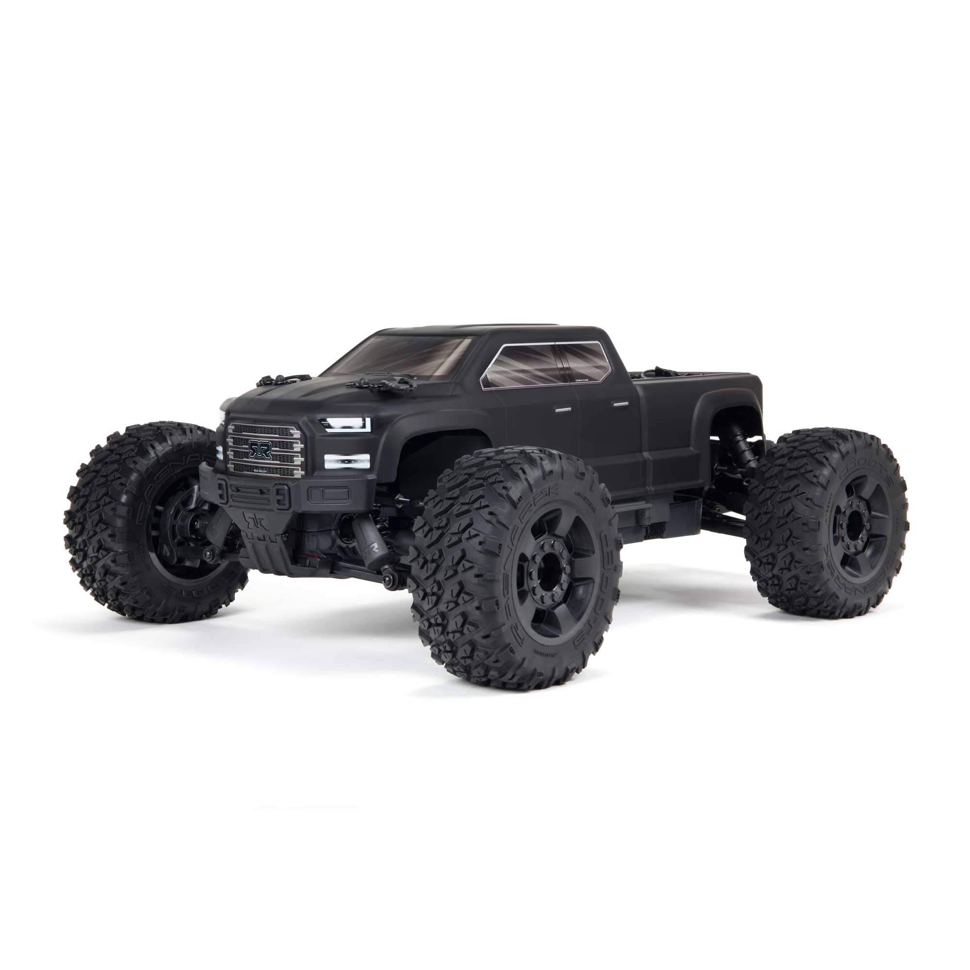 ARRMA 1/10 Big Rock 4X4 V3 3S BLX Brushless Monster RC Truck RTR (Transmitter and Receiver Included, Batteries and Charger Required), Black,