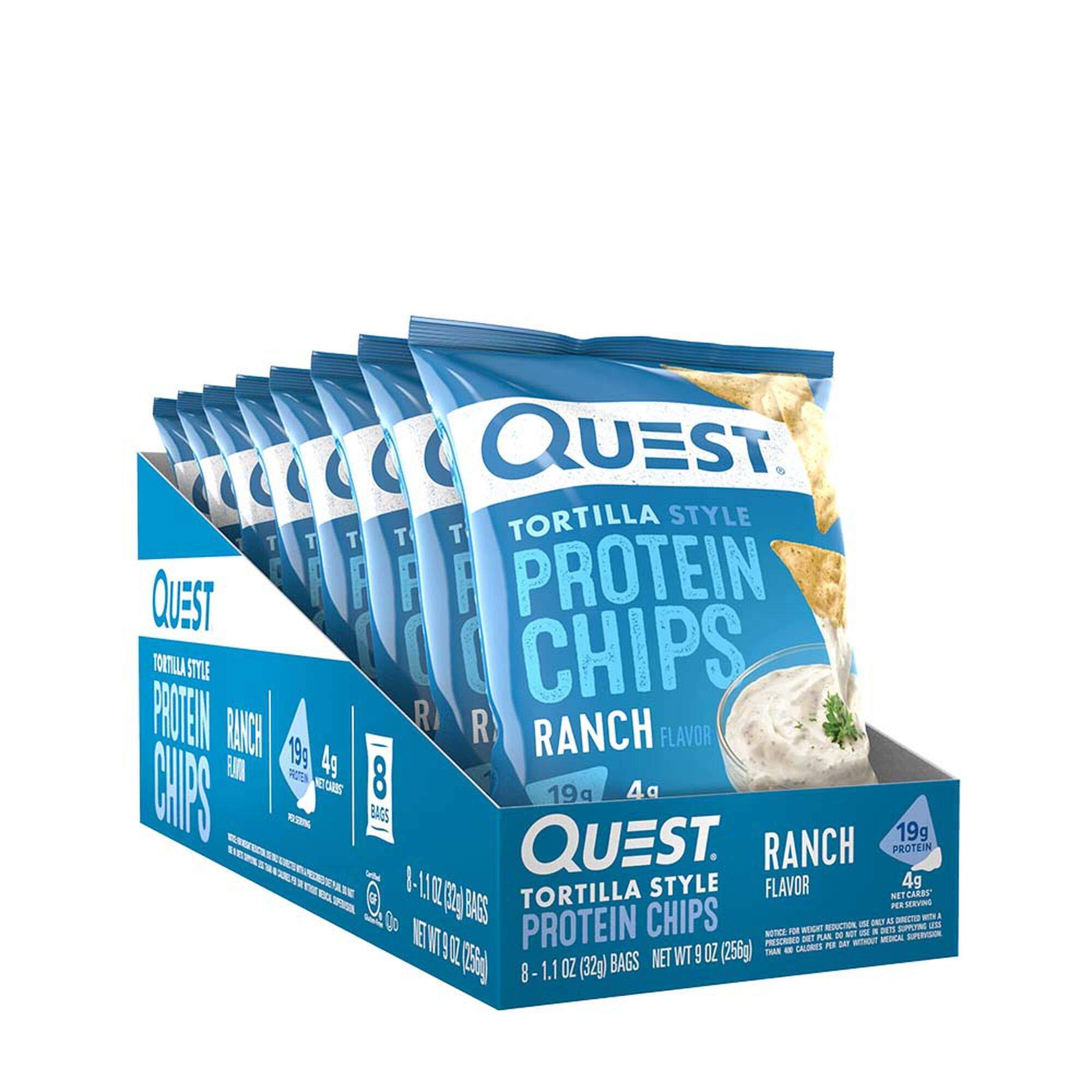 Quest Protein Chips, Ranch Flavor, Tortilla Style - 8 pack, 1.1 oz bags