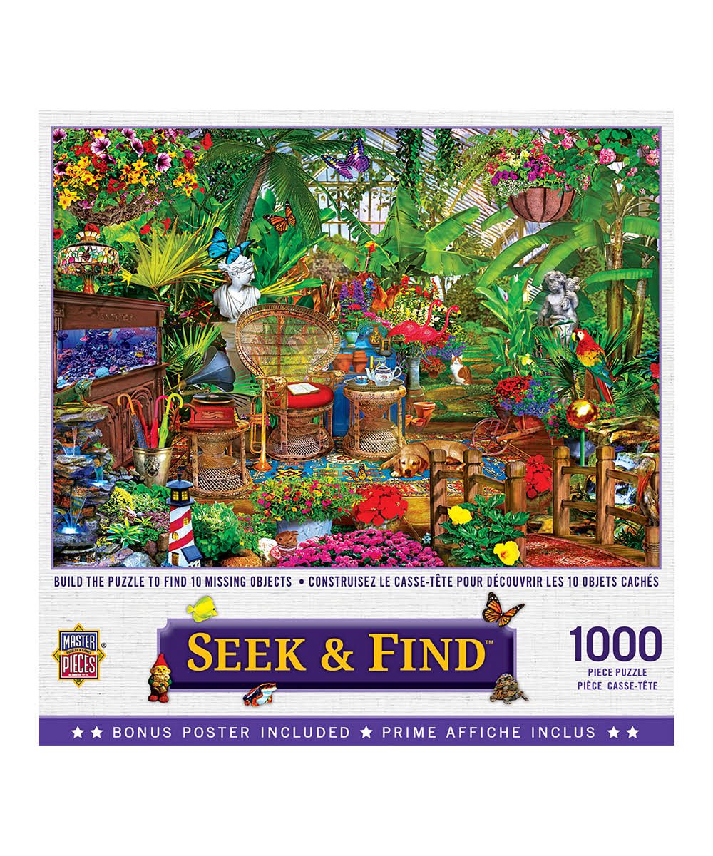 Masterpieces Seek & Find Jigsaw Puzzle, 1000 Piece - Garden Hideaway