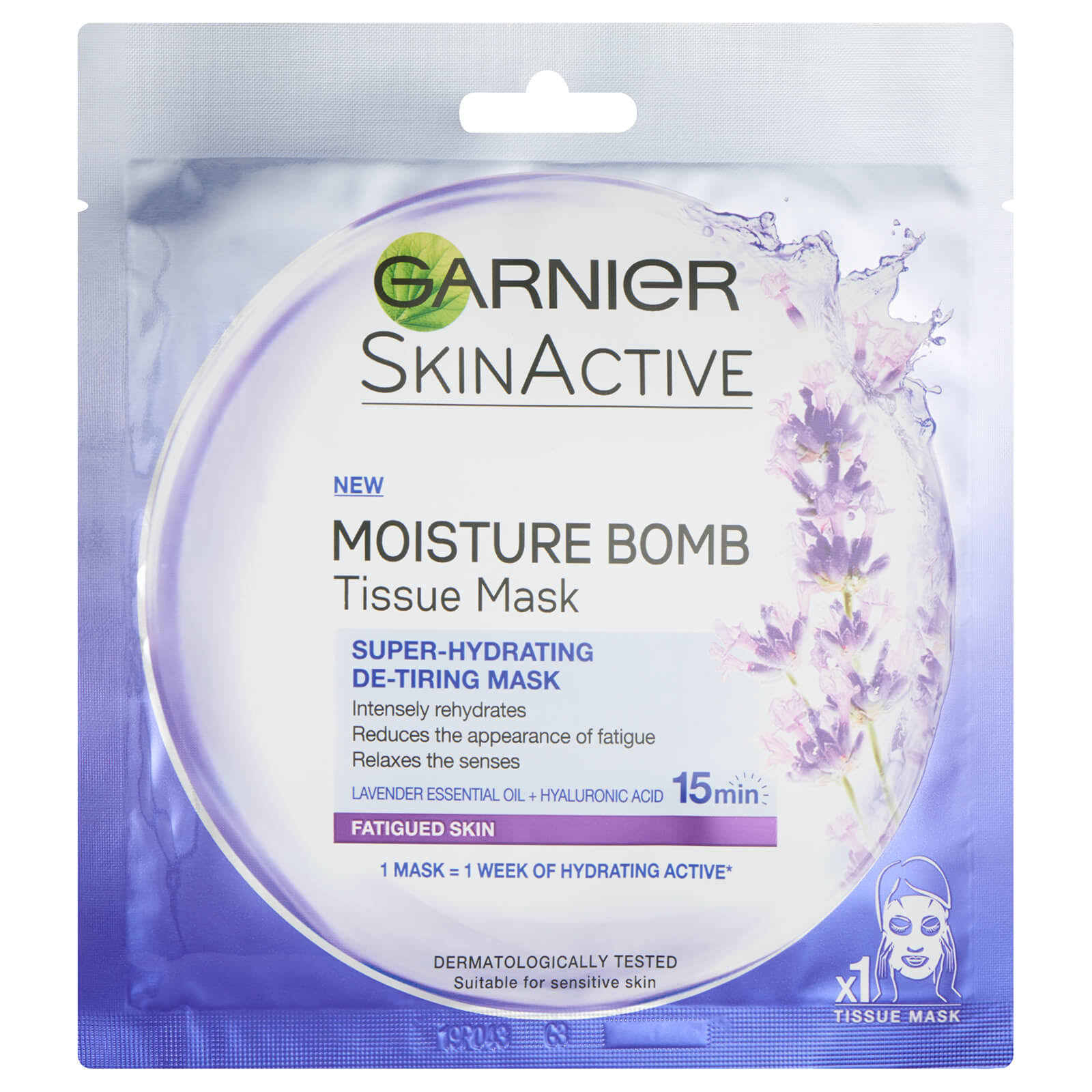 Garnier Moisture Bomb Lavender Hydrating Face Sheet Mask - for Fatigued Skin, 32g