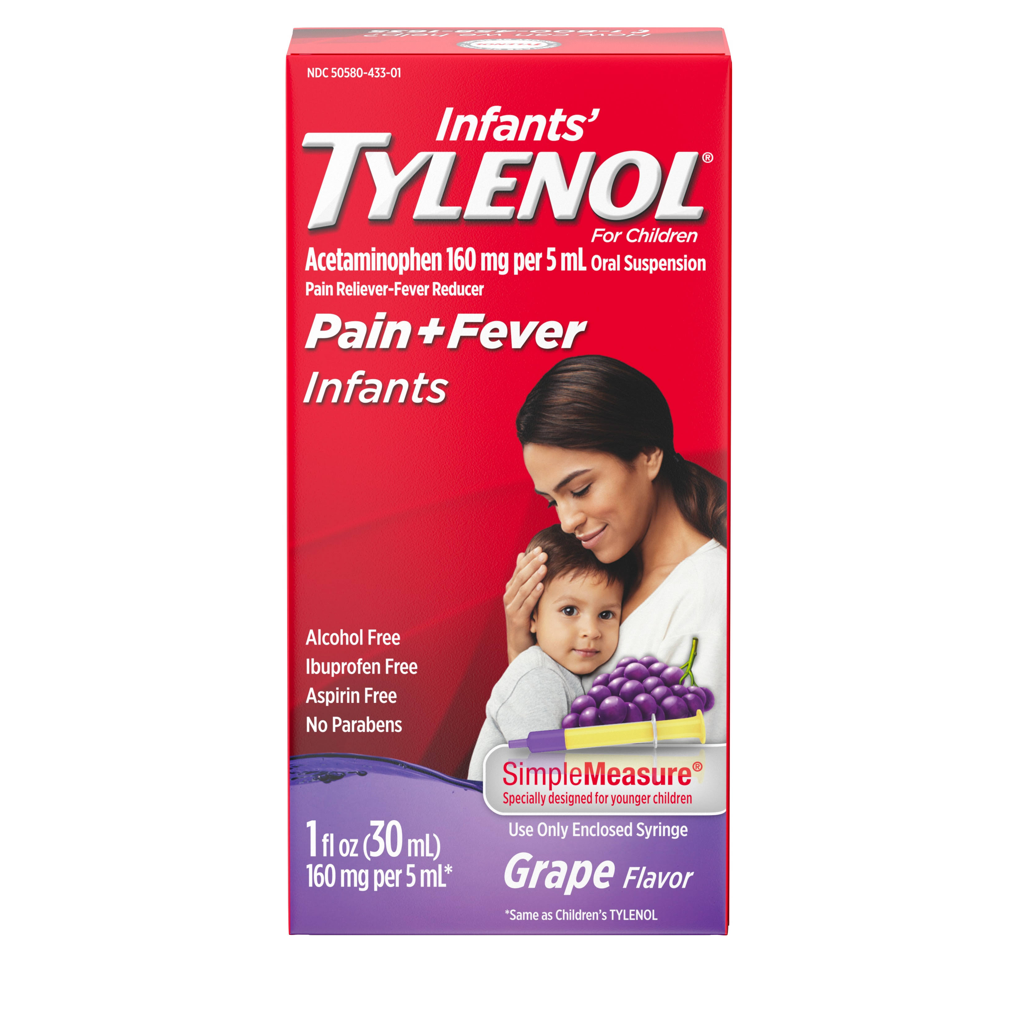 Tylenol Infants' Grape Flavor Acetaminophen Oral Suspension - 1 oz