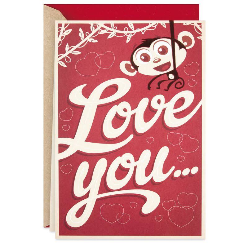 Hallmark Love Card, Monkey Hug Funny Pop-Up Love Card