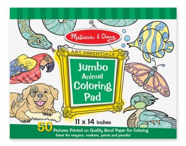 Melissa and Doug Art Jumbo Triangle Crayons and Jumbo Animal Coloring Pad