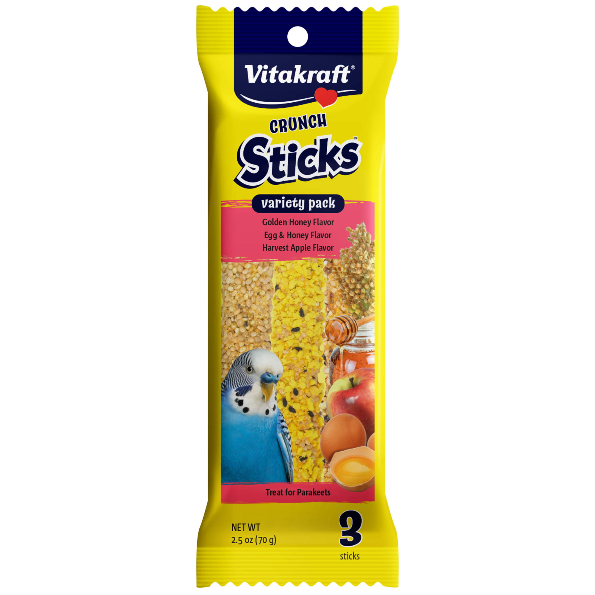 Vitakraft Crunch Sticks Variety Pack For Parakeets 3 PK