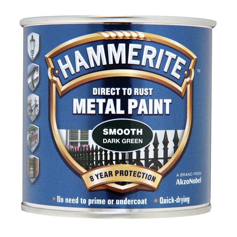 Hammerite Metal Paint - Smooth, Dark Green, 250ml