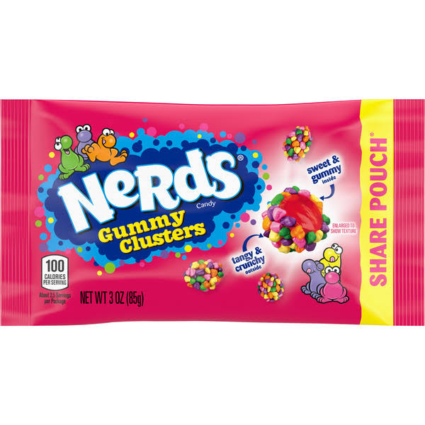 Nerds Candy, Gummy Clusters, Share Pouch - 3 oz