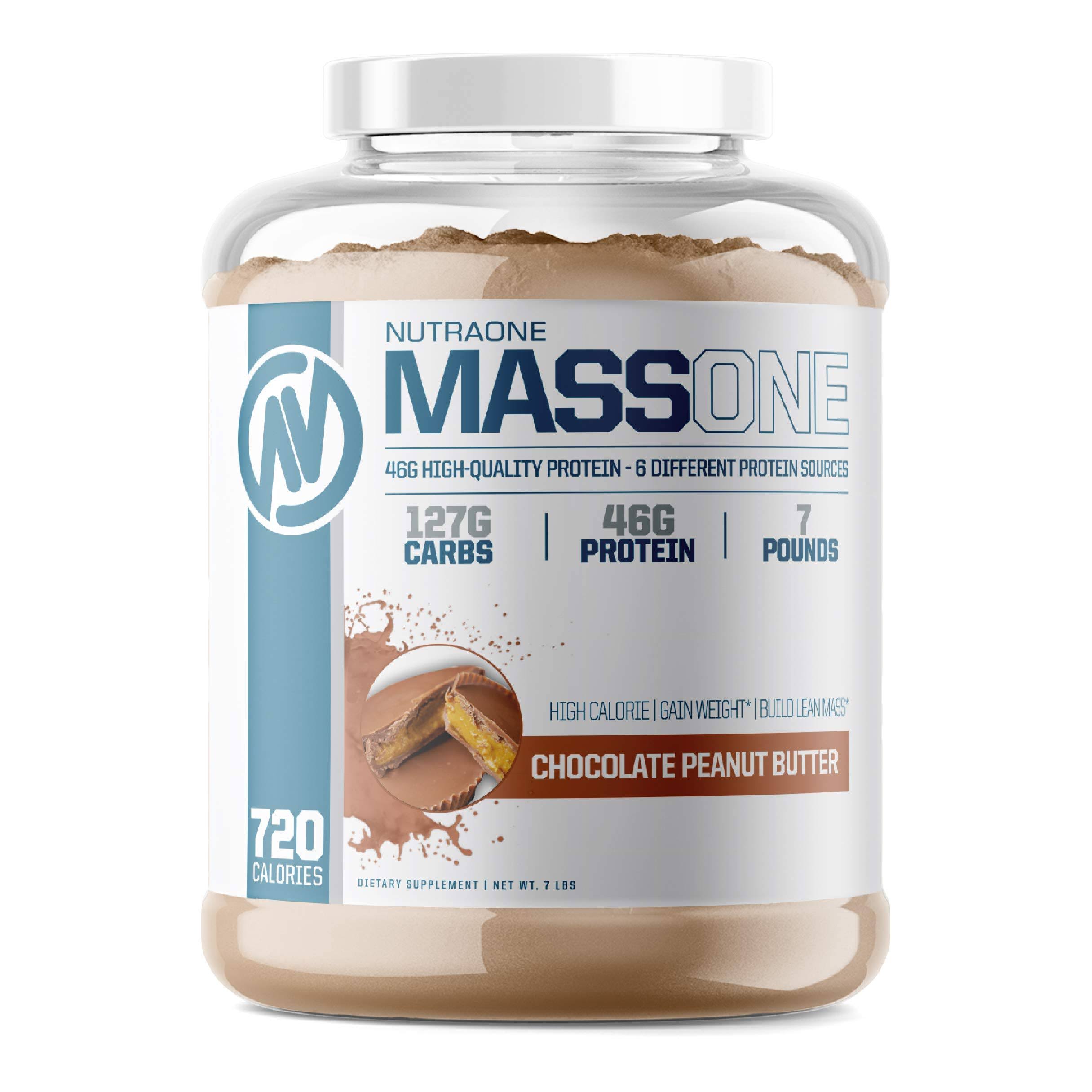 Massone Mass Gainer Protein Powder by NutraOne – Gain Weight Protein Meal Replacement (Gourmet Chocolate - 7 lbs.)