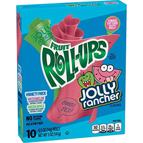 Fruit Roll Ups Jolly Rancher Fruit Flavored Snacks - Watermelon and Green Apple, 5oz