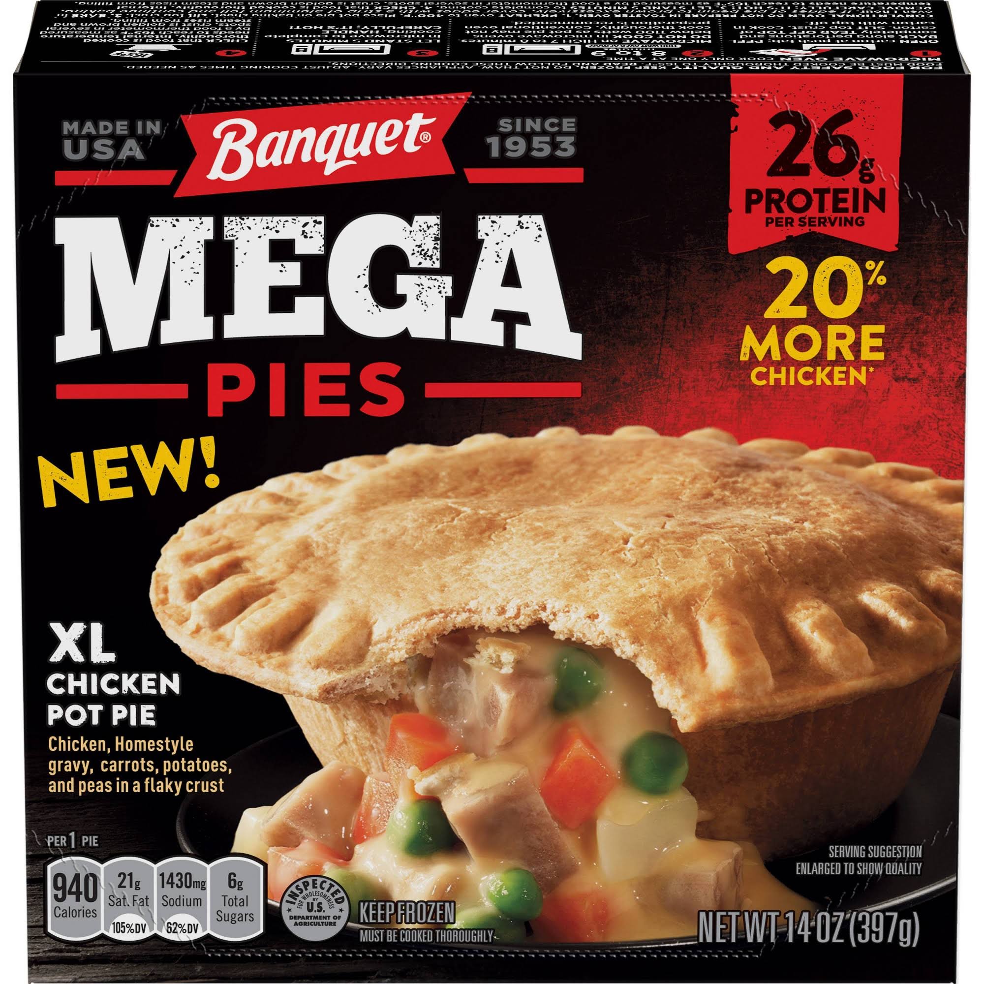 Banquet Mega Chicken Pot Pie, XL - 14 oz