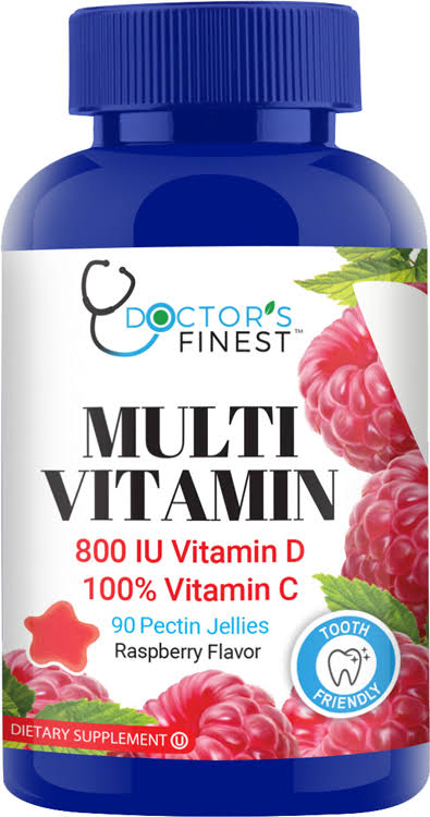 Doctors Finest Kosher Multi Vitamin Chewable for Adults Raspberry Flavor - 90 Jellies