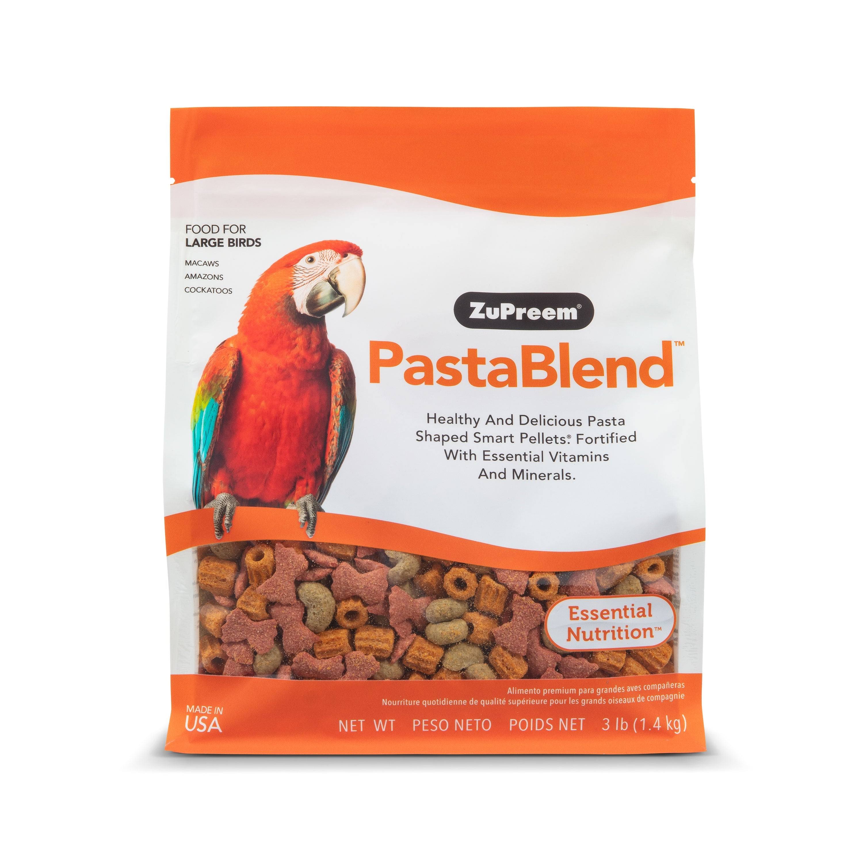 Zupreem PastaBlend Pellet Bird Food For Larg Birds (Macaw and Cockatoo), 3 lbs (Pack of 1)