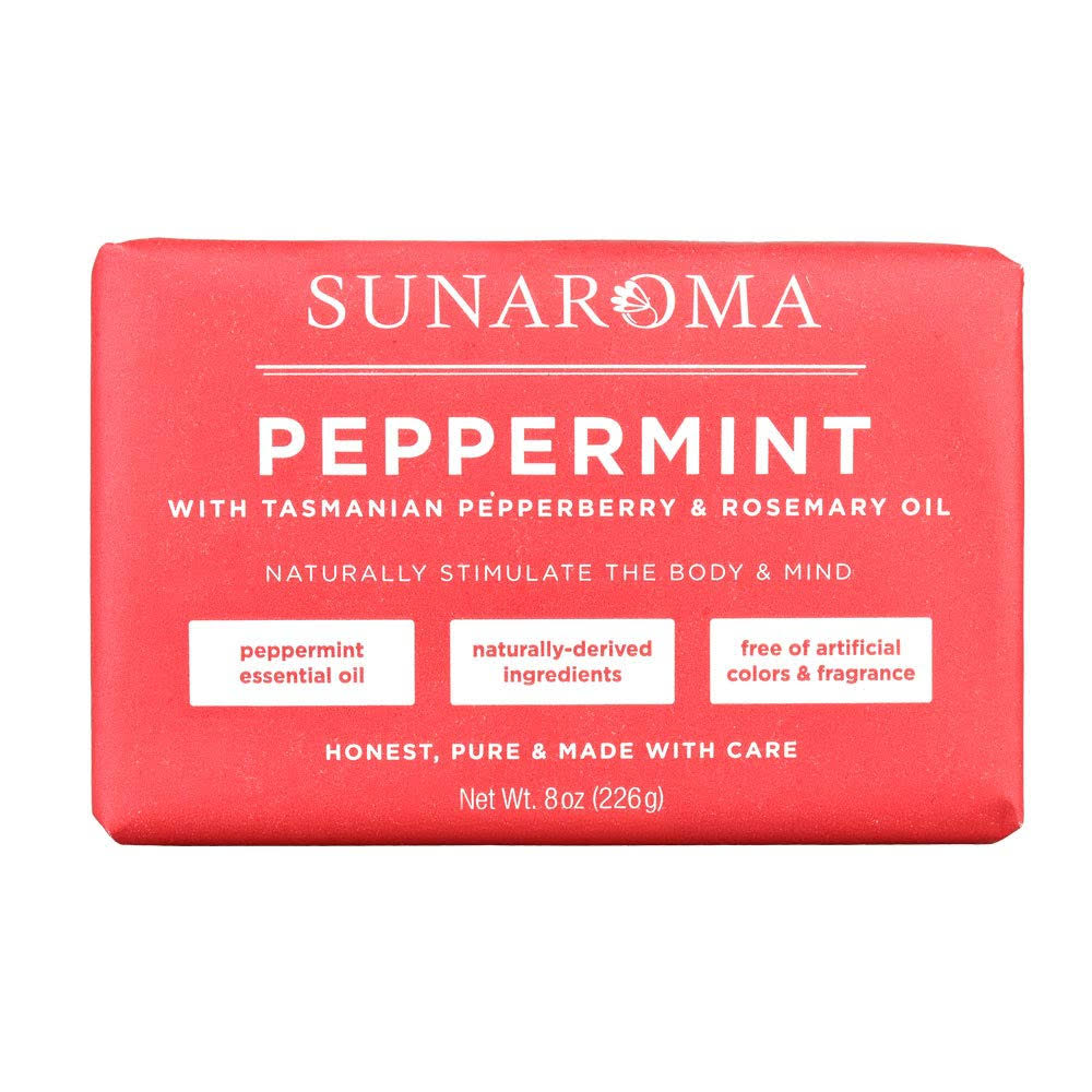 Sunaroma Peppermint and Rosemary Oil Soap 8 oz