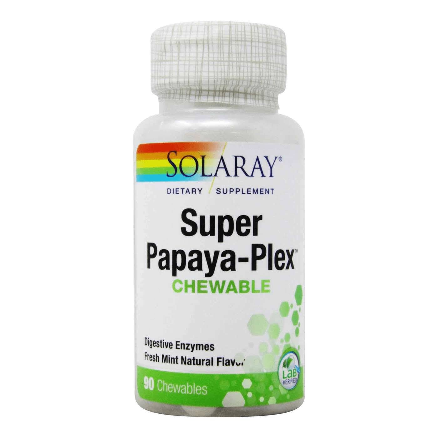 Solaray Super Papaya Plex Mint Chewable Tablets - 90ct