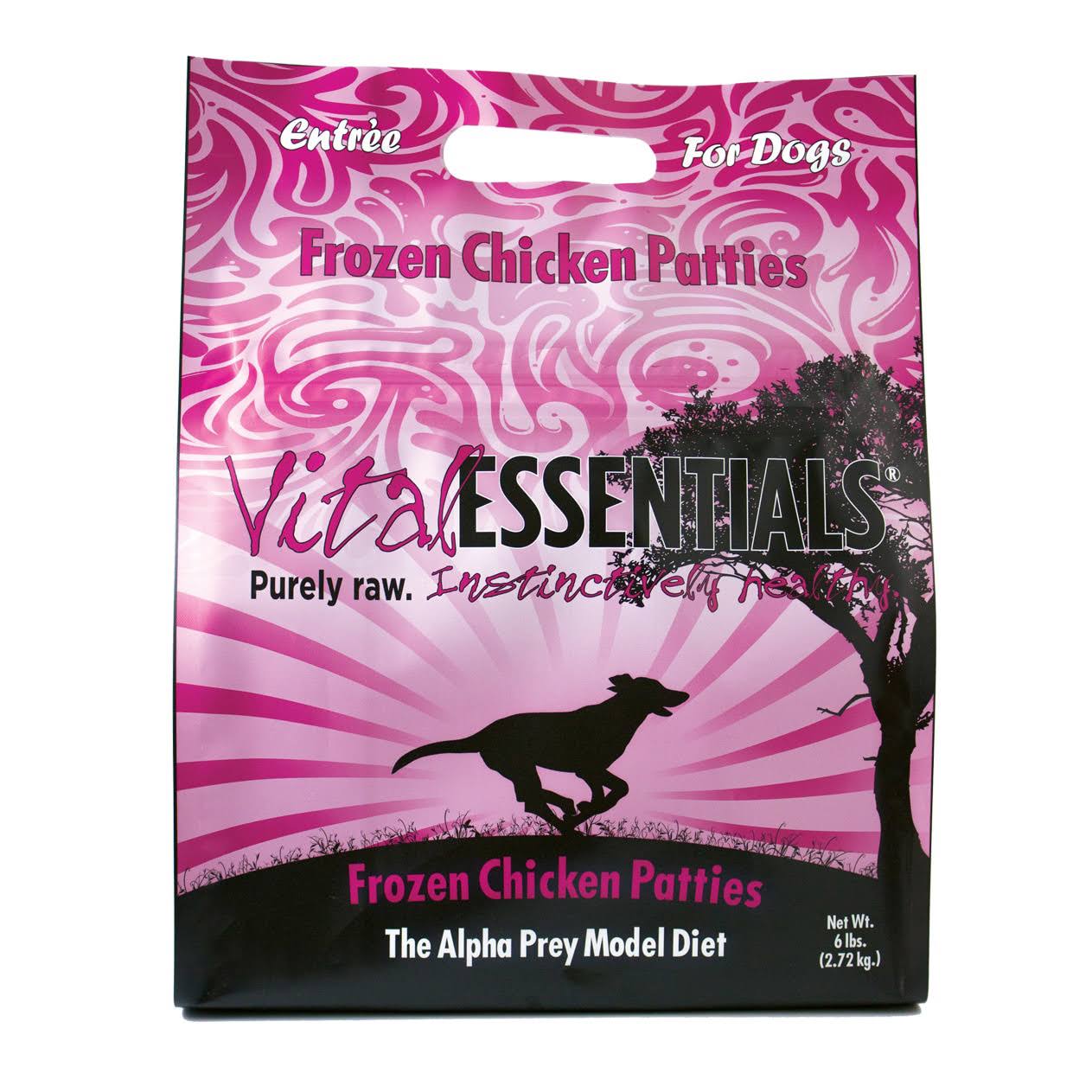 Vital Essentials Frozen Chicken Patties Dog Food - 6 lbs.