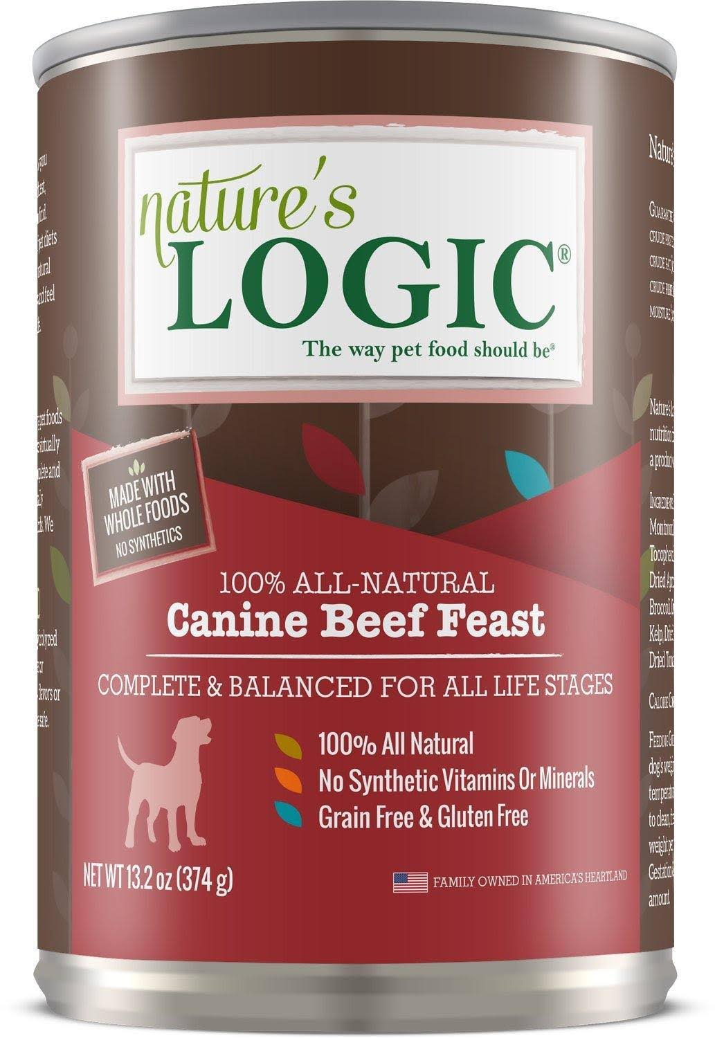 Nature's Logic Beef Feast Canned Dog Food, 12/13.2 oz