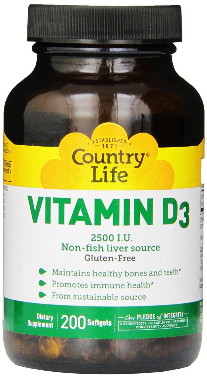 Country Life Vitamin D3 2500IU Soft Gels - x200