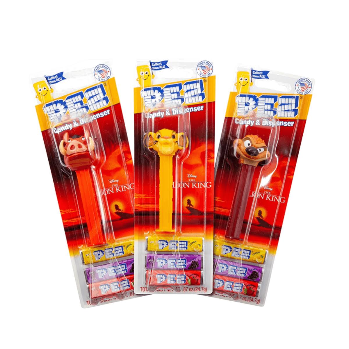 Pez Lion King + 3 Candy Tablet Packs - 24.7g