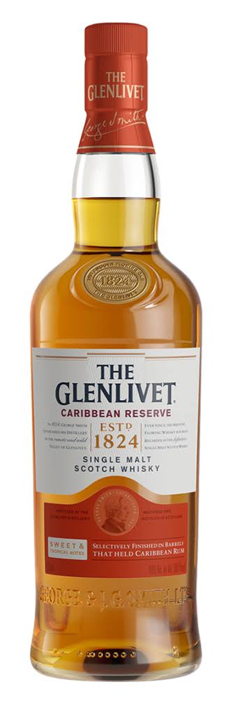 The Glenlivet Scotch Whisky, Single Malt, Caribbean Reserve - 750 ml