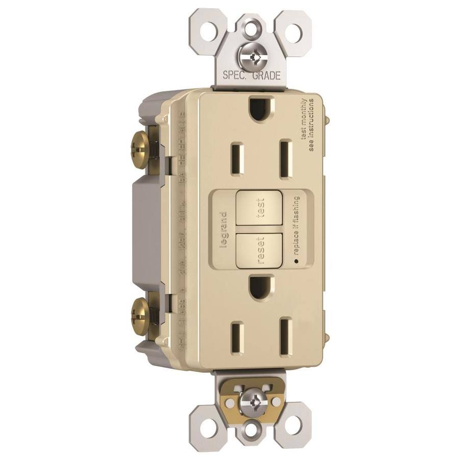 Pass and Seymour Radiant GFCI Decorator Wall Tamper Resistant Outlet - Light Almond, 15A, 125V
