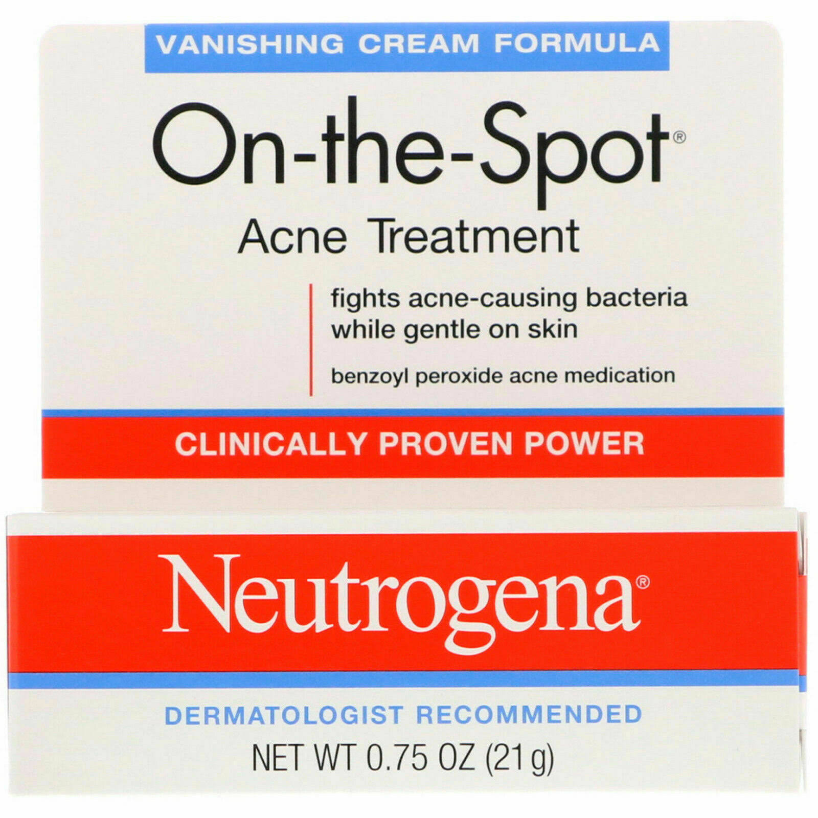 Neutrogena On-The-Spot Acne Treatment Vanishing Cream Formula - 0.75oz